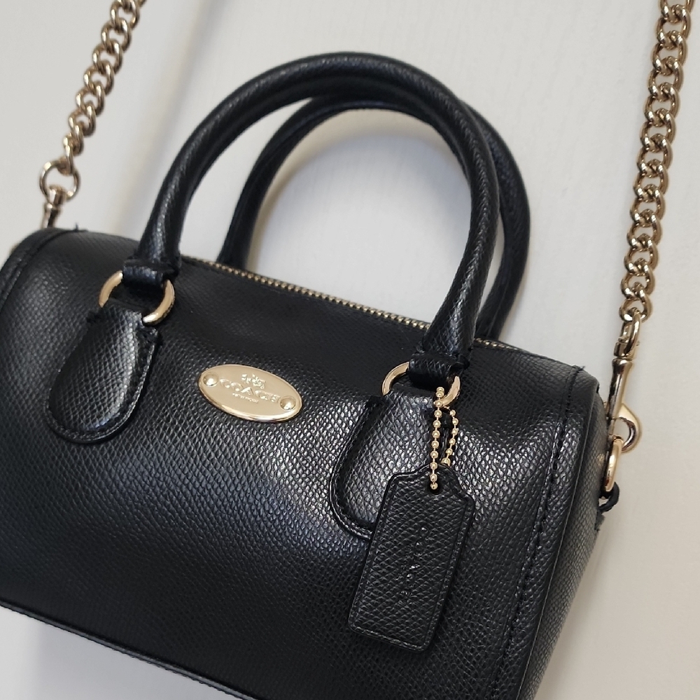 Coach Black Crossbody Bag with Gold Accents - Picture 2 of 12